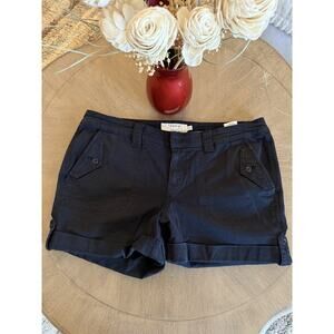 Black Military Stretch Twill Mid Rise Short Size 18